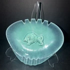MCM Vintage  Royal Haeger Turquoise Green Decorated Bull Ashtray R1656