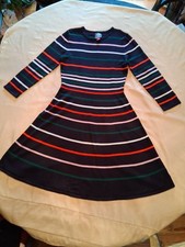 Women's Size Small Vince Camuto Dark Navy Multi Stripe Dress