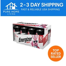 Long-lasting 8 Pack MAX D Alkaline Batteries - 10  Shelf Life & Dependable