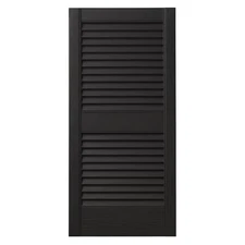 Ply Gem 15 In. X 39 In. Open Louvered Polypropylene Shutters Pair in Peppercorn