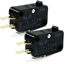 2-Pack Micro Limit Switch V-15-1C25 15A 125/250V AC Industrial Electrical