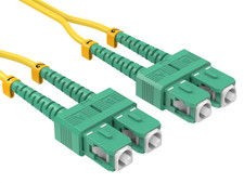 3m SC/APC to SC/APC Fiber Patch Cable Single Mode OS2 9/125 Duplex Green