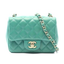Chanel Mini Matelasse Lambskin Shoulder Bag Green