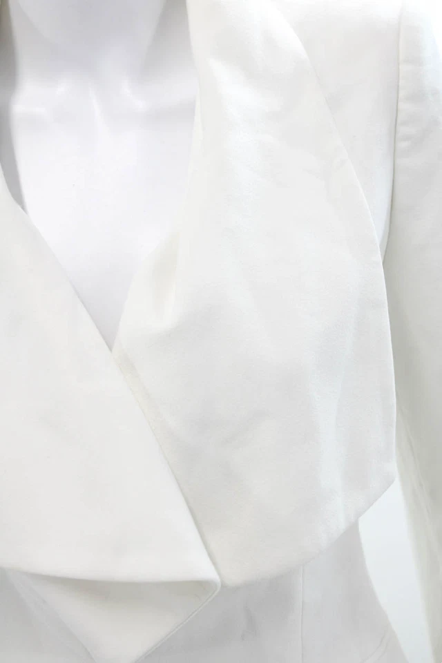 Blazer BCBGMAXAZRIA Mujer Gancho Capucha Cuello Manga Larga Forrado Blanco Talla XS Foto 2 de 4