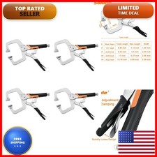 SOLUDE 6-Inch C-Clamp Locking Pliers Vise Grip with Swivel Pads 4 Pack