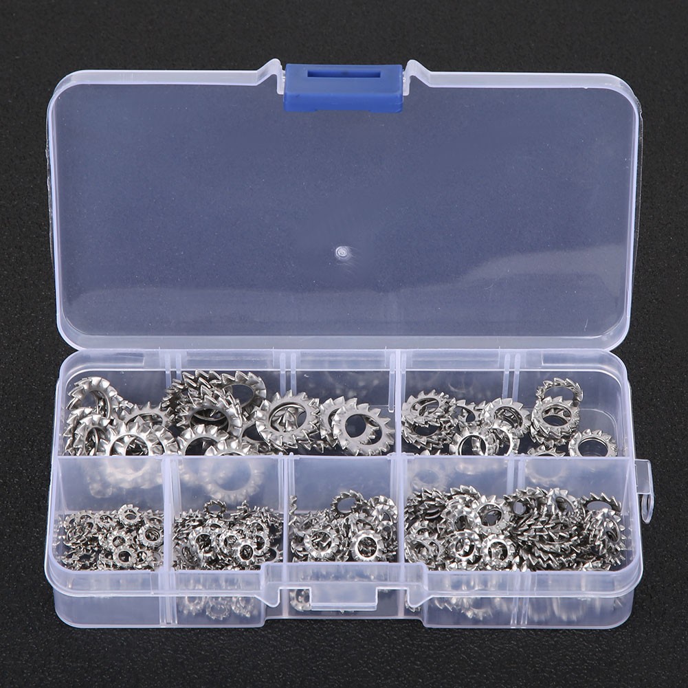 300pcs External Tooth Lock Star Washer Stainless Steel Anti&8209;Loose Gasket