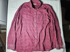 Burberry Plaid Check Button Down Long Sleeve Shirt - Men's Size Xxl - Red Maroon