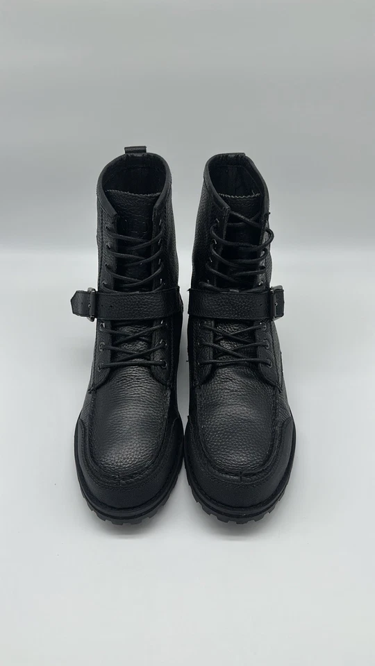 Polo Ralph Lauren Ranger 11431 Cuero Caído Bota Negra Hombre’s Talla 10.5 D NUEVO Foto 4 de 4