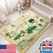 Estmy 4x6 Cute Woodland Nursery Rugs for Girls Boys Neutral Non Slip Washable, S