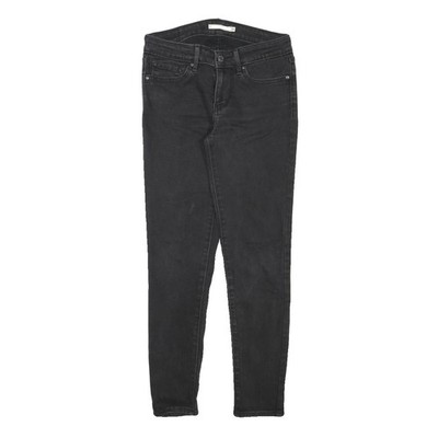 LEVI'S Damen Jeans Schwarz Slim Skinny Denim W26 L26 Stretch Comfort Zip