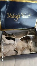 Midnight Velvet NEW WOMENS SZ 9M GOLD  RHINESTONE ANKLE STRAP SANDAL HIGH HEEL