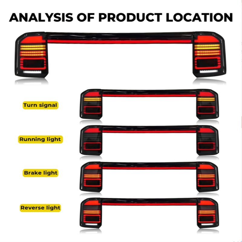 2024-2025 Toyota Prado LC250 LED Tail Lights with Center Lamp Assembly