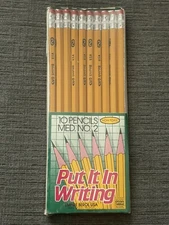 Vintage Empire Berol USA 10 Pencils Med No. 2 Non Toxic Put It In Writing