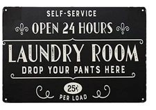 Vintage Retro New Metal Sign Laundry Room Home Decor Wash Room 8X12 Inch Plaque
