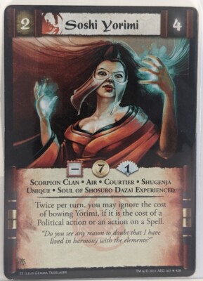 legend of the five rings rare cards L5R AEG Emperor Edition - Soshi Yorimi (Legend of the Five Rings) RARE!