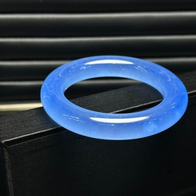 Real Natural high Ice blue Burmese Jade jadeite bracelet bangle