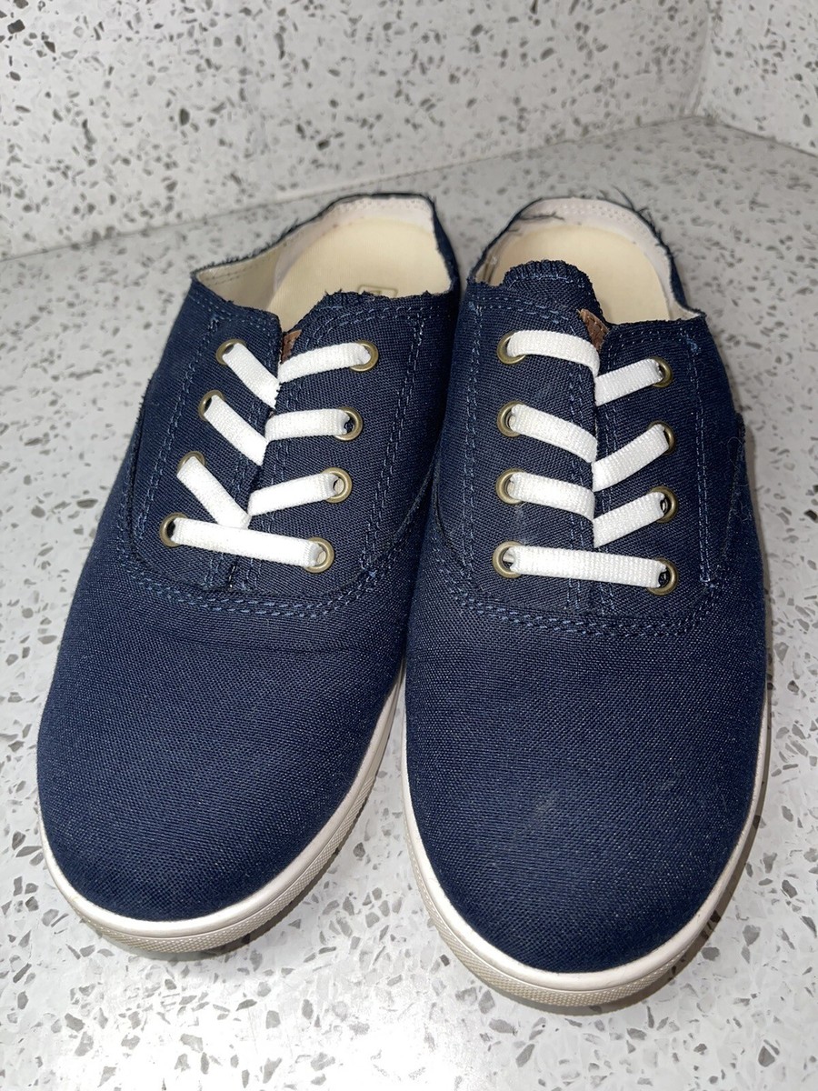 Spenco Blue Slip On Sneakers Canvas Shoes Women display picture 2