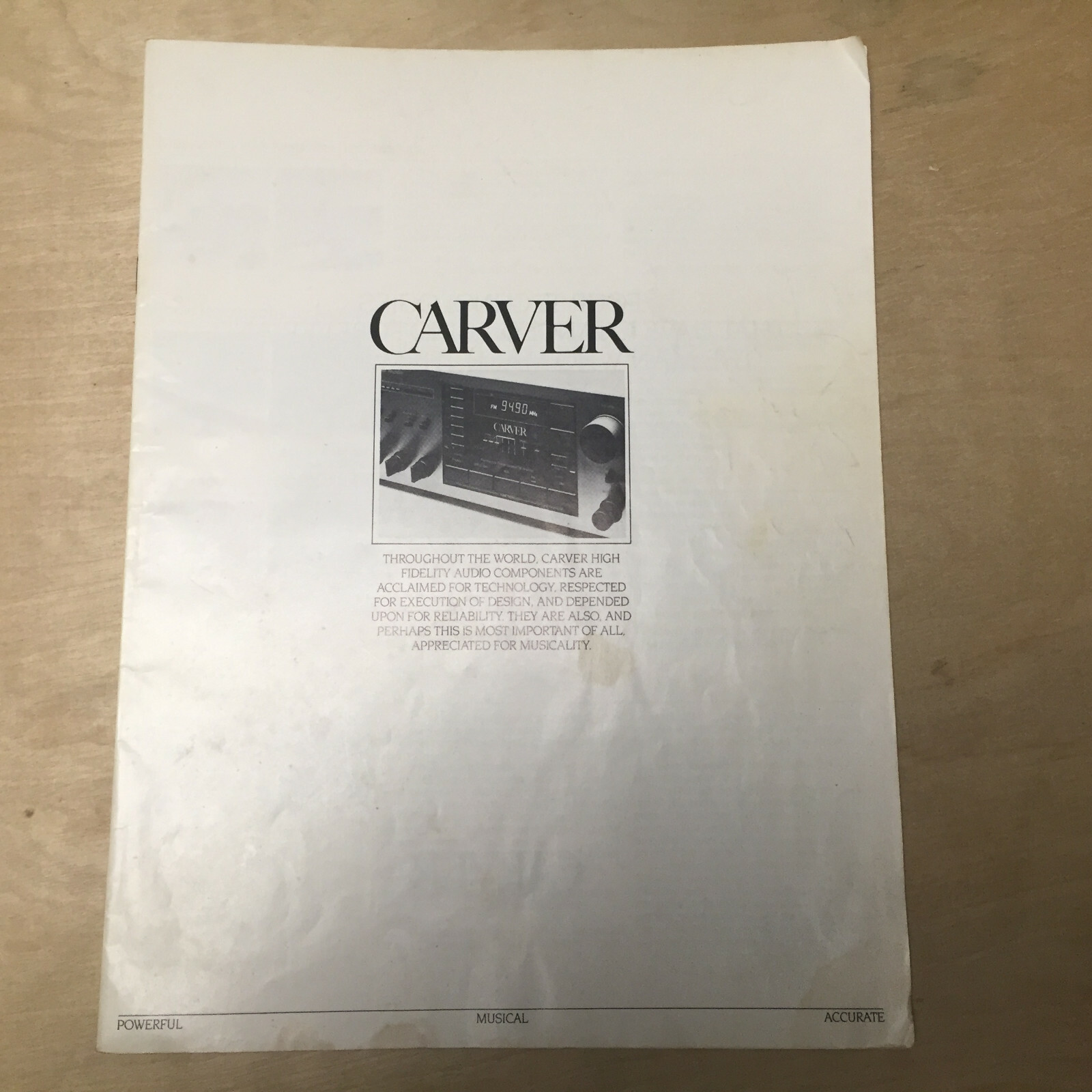 Carver Catalog M500t M400t C1 M1.5t 2000 Receiver 4000t C2 900 TX