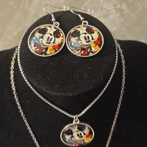 Mickey Mouse Jewelry Set, Necklace, Bracelet, Earrings & Keyring New - 第 3/5 張圖片