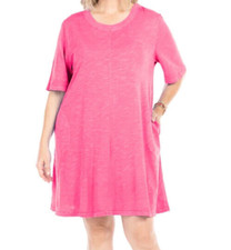 FRESH PRODUCE 2X Papaya pink Lorna Jersey Cotton Flounce Dress $65 NWT 2X