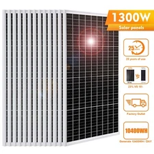 100W 12V Mono Solar Panel 13pcs PV Module Solar Connectors RV Boat Home Sheds