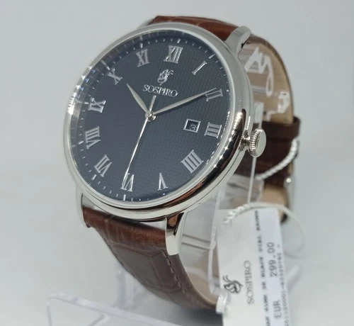 Men's Watch Sospiro Swiss Made Model Truman, Case 41 MM, Black, Numbers Roman