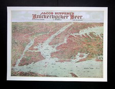 REPRO 14" x 10.3"  1912 MAP PRINT POSTER  PANORAMIC VIEW OF  NEW YORK & VICINITY