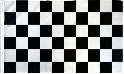 Bandera a cuadros blanca y negra 4x6 ft bandera de carreras blanca y negra línea de acabado de Nascar - Imagen 1 de 2