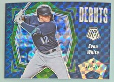 2021 Panini Mosaic Debuts Green Prizm #PD19 Evan White Rookie Seattle Mariners