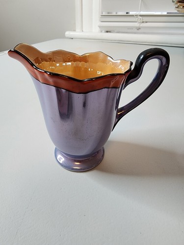 De colección. Crema y azucarero Noritake Lusterware melocotón y azul - Imagen 11 de 11