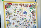 Vintage CALIFORNIA STATE TABLECLOTH Souvenir 49" x 52" White Cotton MID CENTURY — photo 2