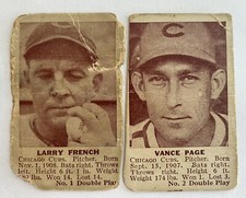 1941 Double Play Card Larry French, Vance Page #1 & #2 Chicago Cubs