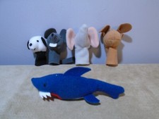 SET OF 5 SMALL ANIMAL FINGER PUPPETS UNBRANDED MF573 