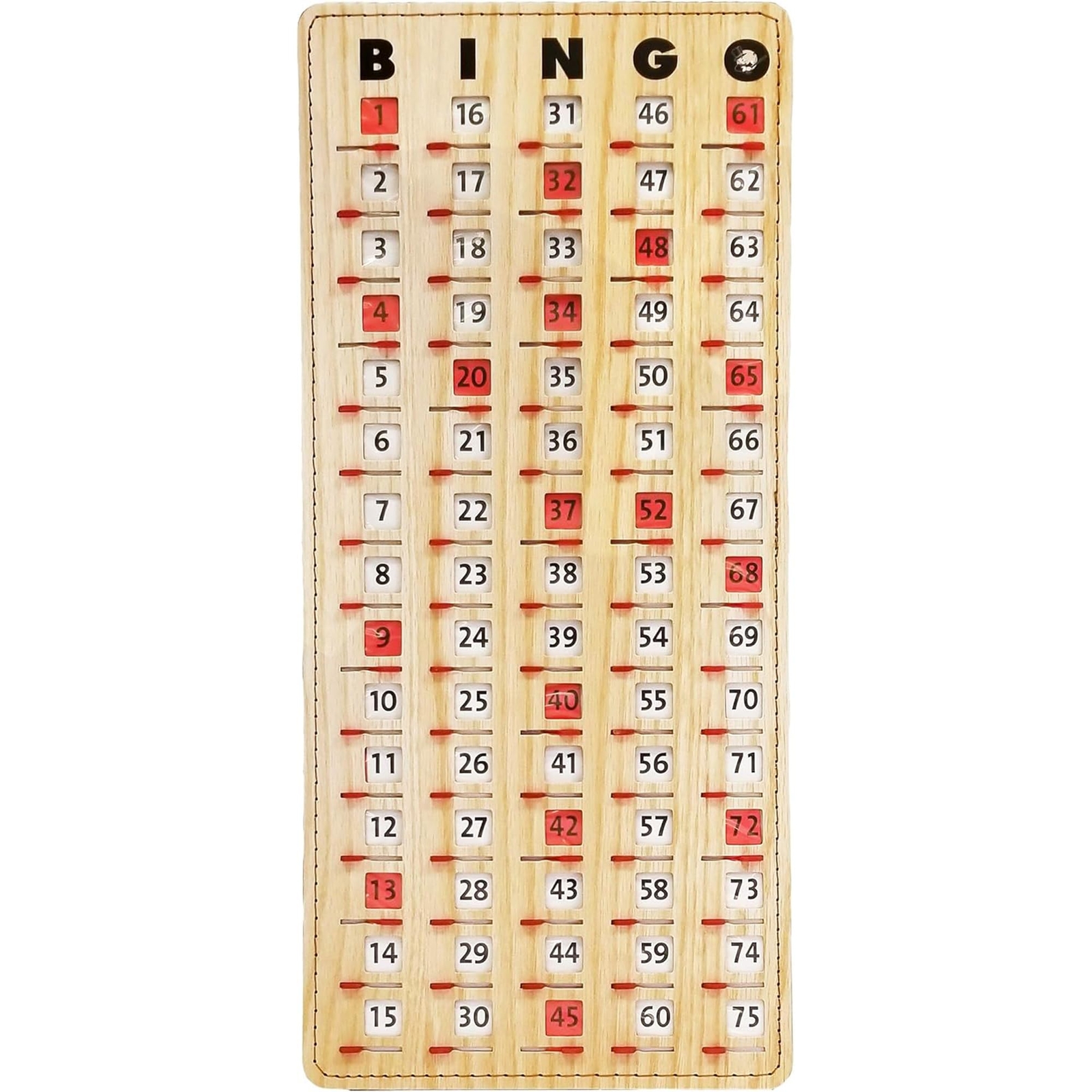 Jam-Proof Finger Tip Master Bingo Card with Sliding Windows Large Cardboard C...
