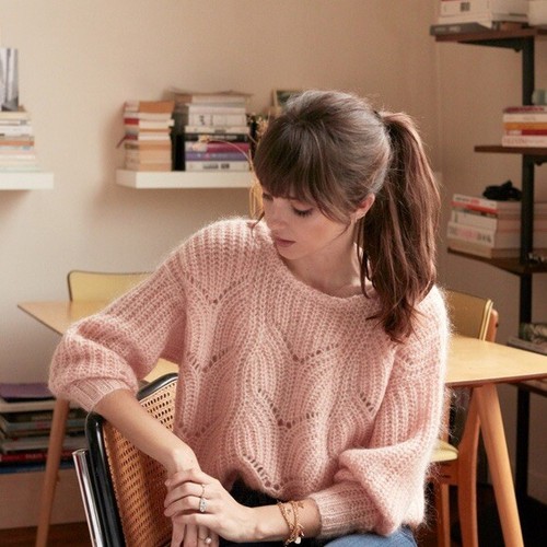 Sezane Simone Jumper, Size S, Petal 