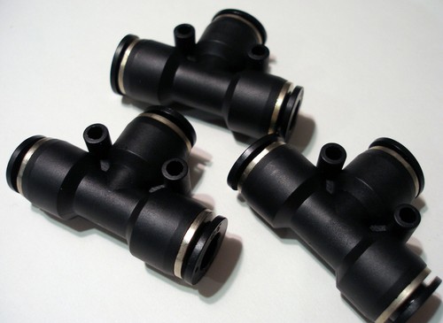 Qty 3, STC, TU 3/8 K, 3/8" Tube OD Tee Union Push-to-Connect Air Fitting - Picture 4 of 12