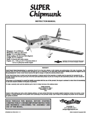 great planes super chipmunk