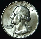 1954-D 25C Washington Quarter BU 90% Silver 21atl0319