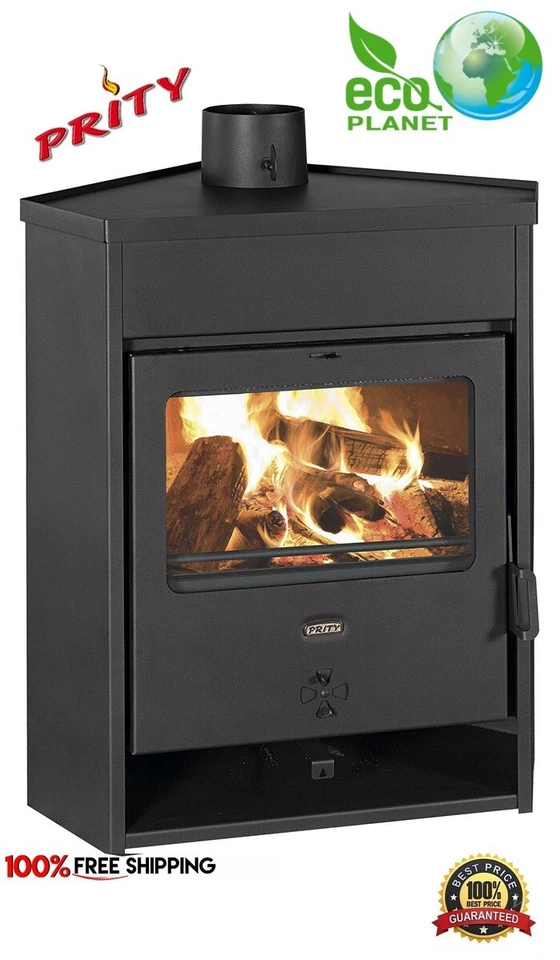 Poêle à bois d'angle PRITY AM D 12 5 kW - Chauffage à combustible solide Ø150 m