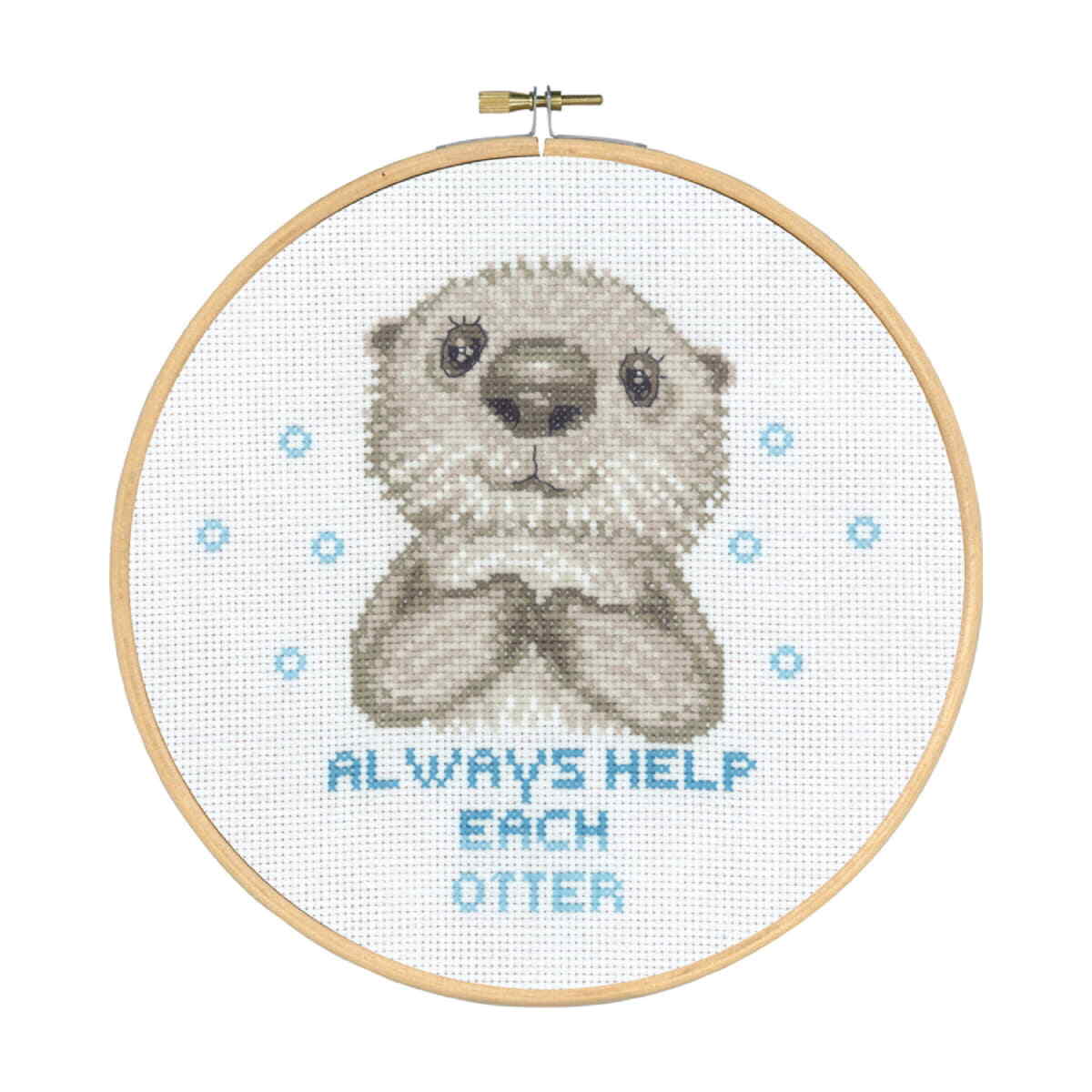 Permin counted cross stitch kit with hoop ""Always help "", Diam. 20cm, DIY