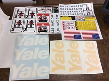 Yale Forklift decal set Complete with Safety Decals . GLC050, GLP040
