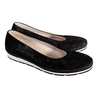 Gabor Shoes Flats Black Leather Women's UK 6.5/US 9