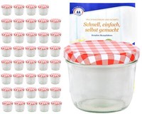 40 SturzgläSer 230Ml Rot Kariert MarmeladengläSer EinmachgläSer Einweckglas Glas