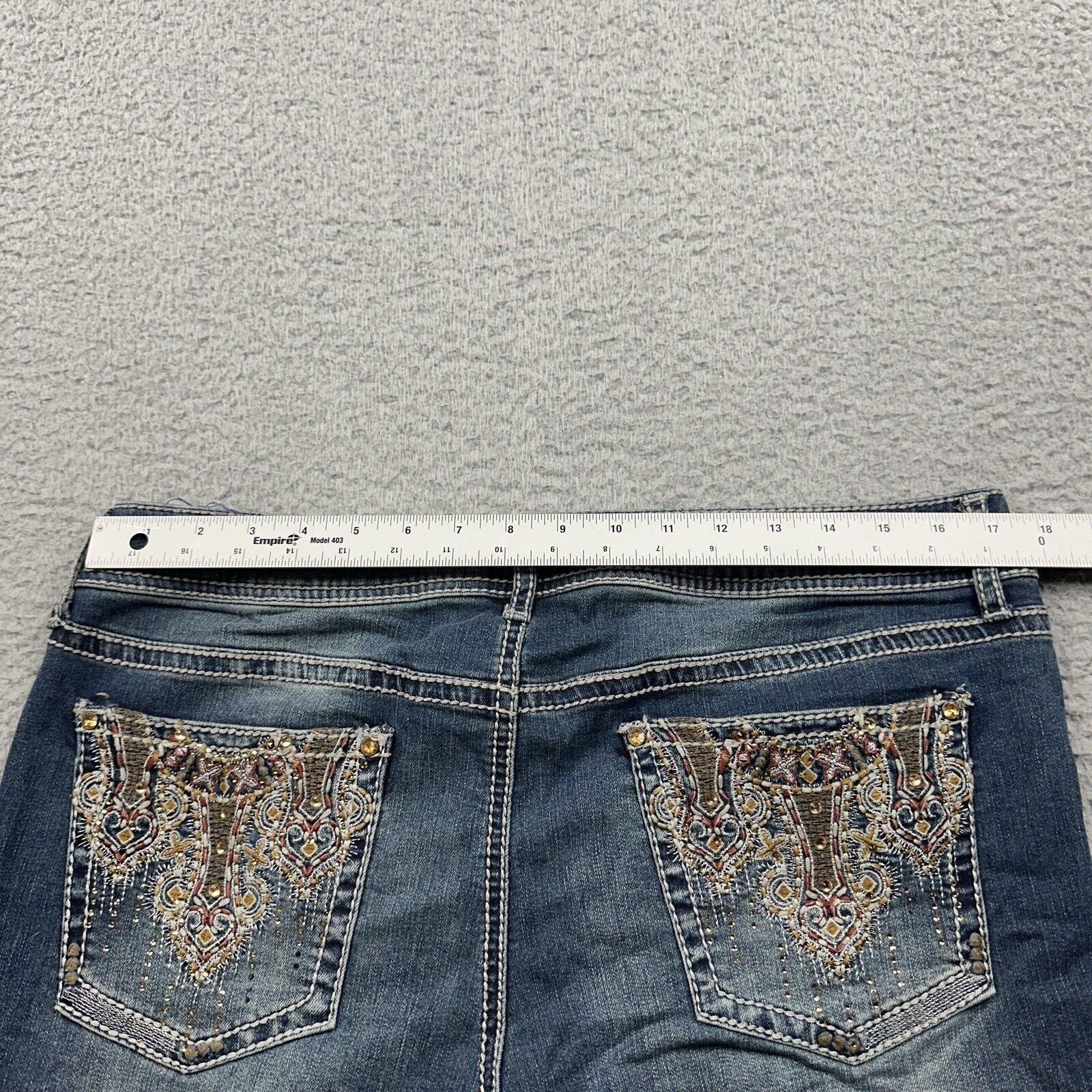 Apt 9 Jeans Womens 14 Blue Denim Bootcut Embellis… - image 8