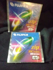 Lot of (2) FujiFilm Zip Mac Formatted 100MB Disks NEW SEALED 