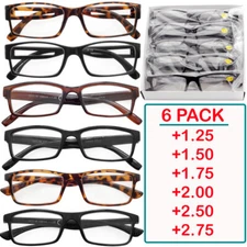 Mens Reading Glasses Womens Readers 6 Pack New Styles Everyday Value Eyeglasses