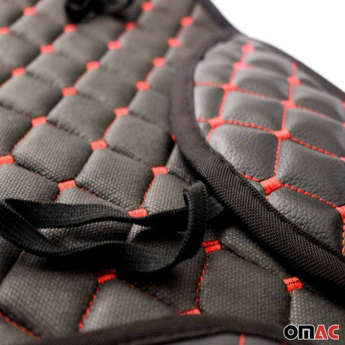 Leather Breathable Front Seat Cover Pads Black Red for Lincoln Black Red 1Pc - 第 6/9 張圖片