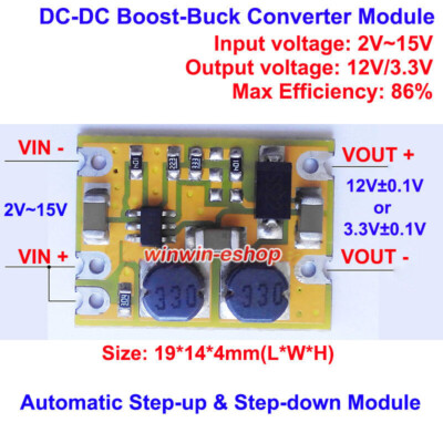 DC-DC 3.3V 5V 9V 12V Boost Buck Step Up Step Down Converter Power Supply Module