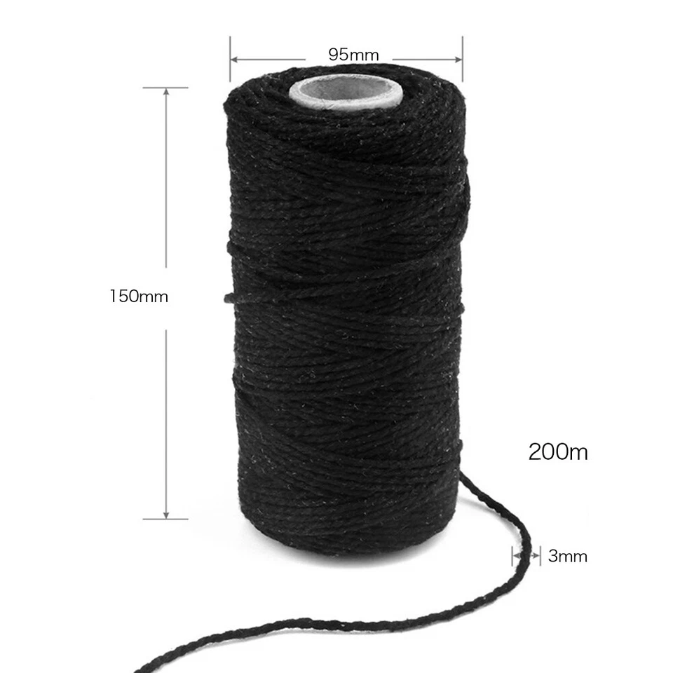 3mm/4mm Natural Cotton Twisted Cord Craft Macrame Artisan Rope Weaving Wire AU - image 3 of 4