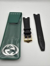 Authentic Gucci Genuine Black Flat Lizard Leather Watch Strap 18MM